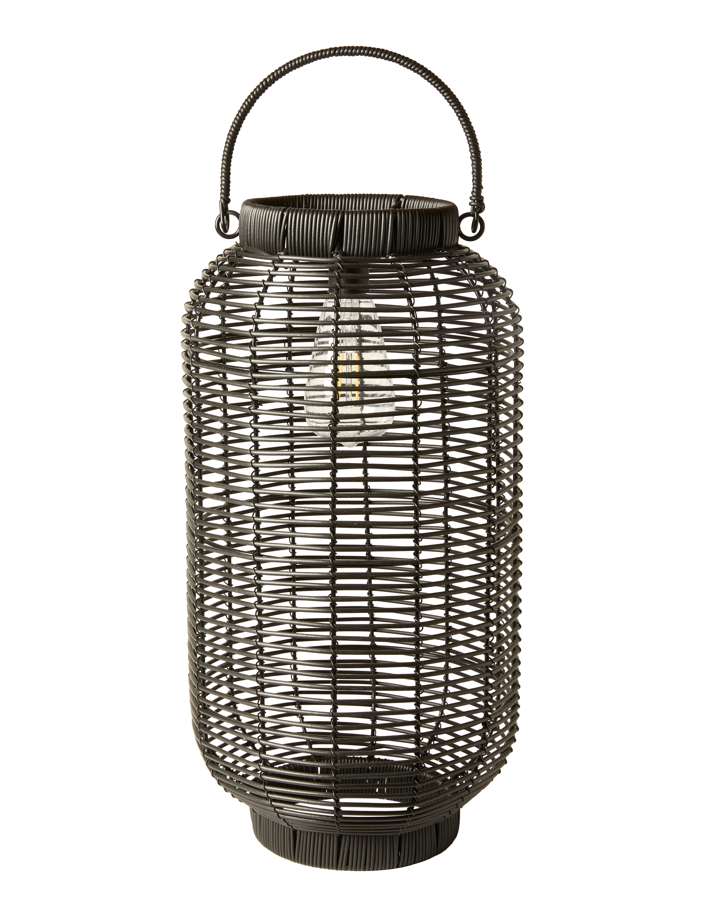 Solar lanterne - stor - sort PVC/metal