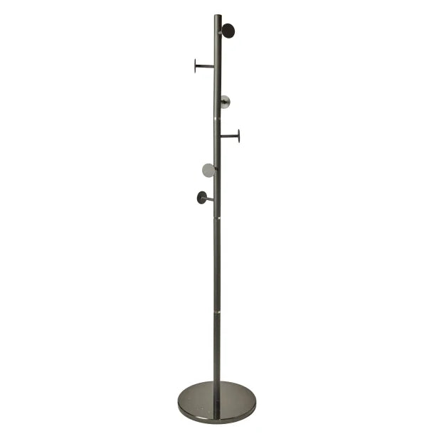 Stumtjener i mat sort metal 176 cm