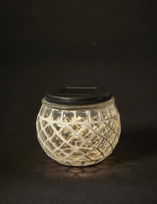 Solar bordlys mosaik Ø10xH9 cm klar