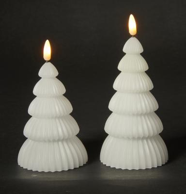LED juletræ 2 stk. i hvid - med fjernbetjening