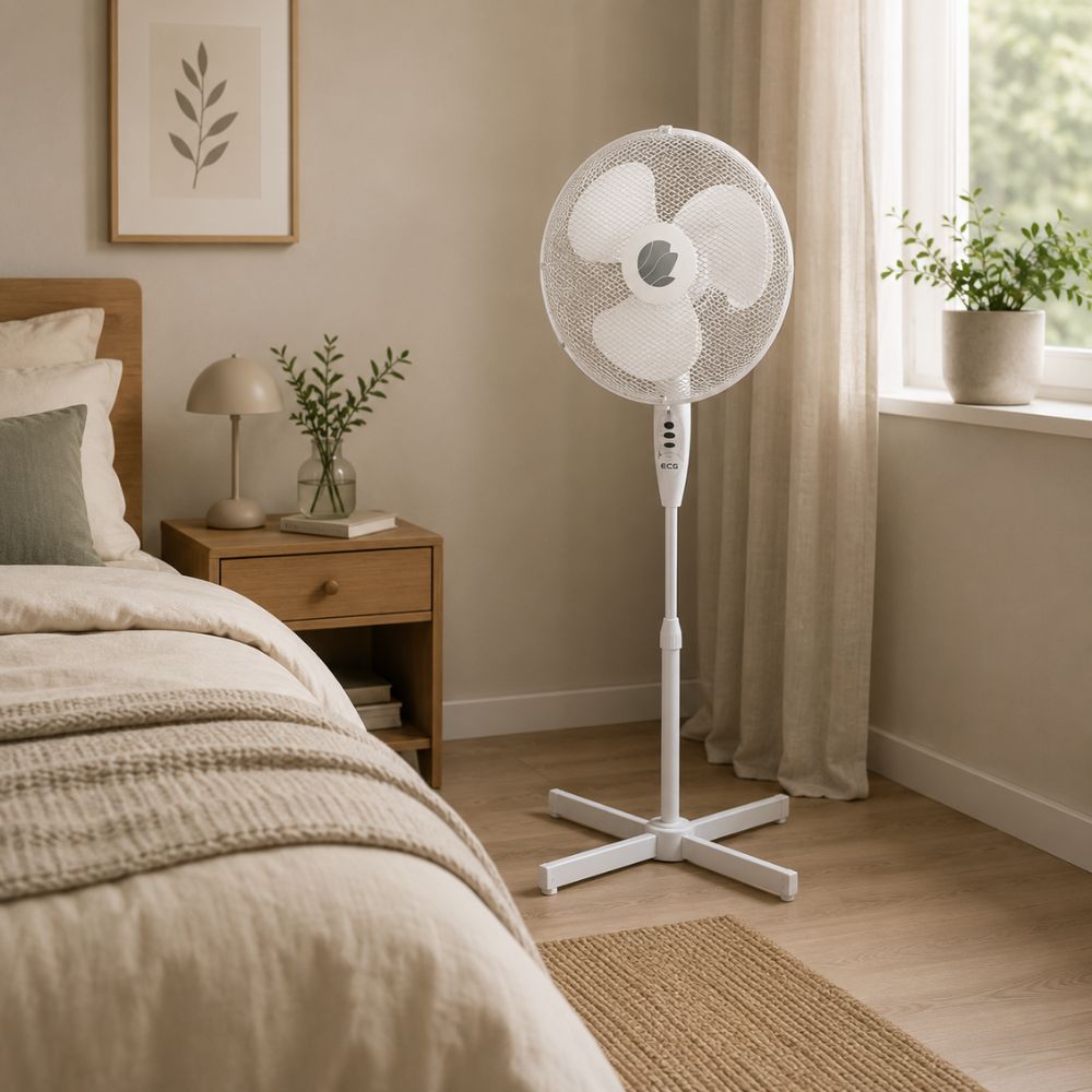 ECG – Standventilator 40 cm 3 Geschwindigkeiten – Weiß
