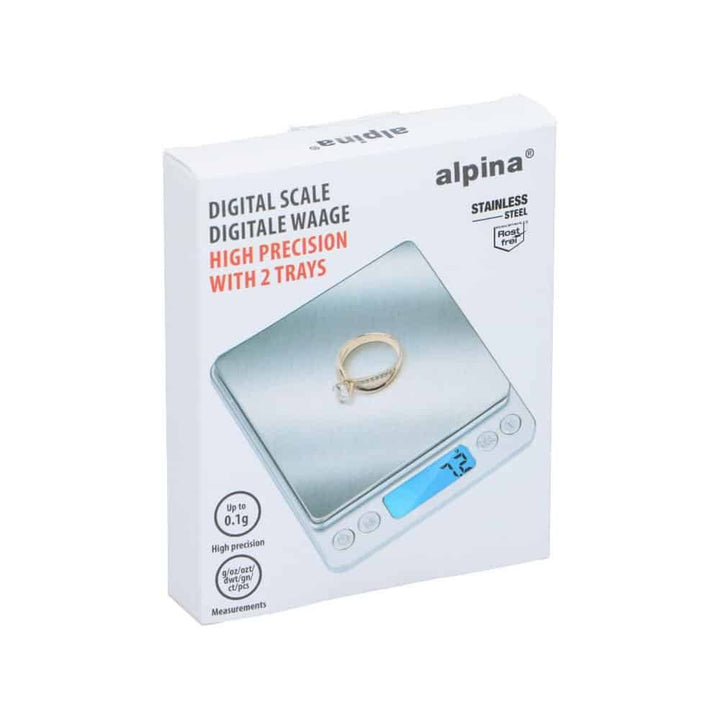 Alpina - Mikrovægt 0,1-3 Kg Med 2 Bakker