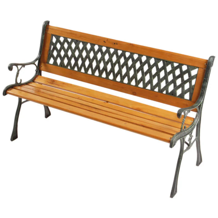 Lifetime Garden - Havebænk i støbejern og massivt grantræ - 116 cm