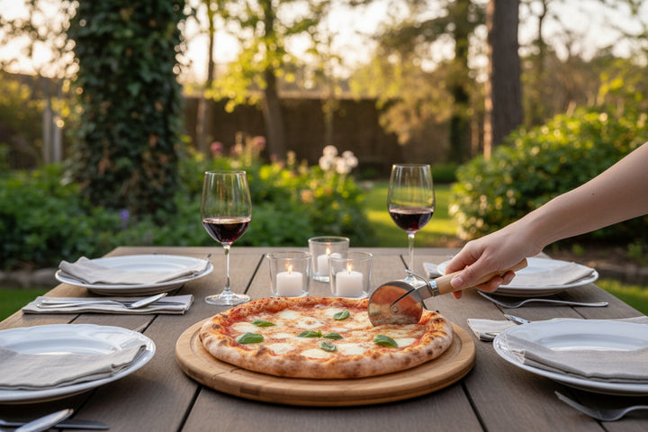 Alpina - Pizzaset med serveringsbräda Ø 34 cm och skärare