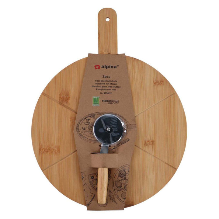 Alpina - Pizzaset med serveringsbräda Ø 34 cm och skärare
