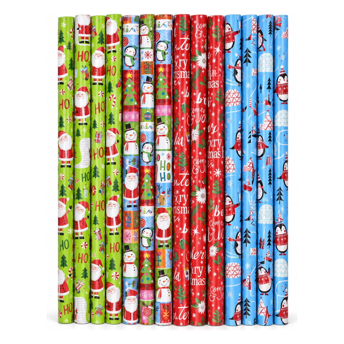 Gavepapir med julemotiver, assorterede design
