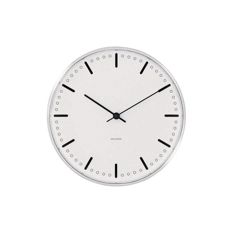 Arne Jacobsen - Stadshusets väggklocka Ø16,5 cm vit/svart 