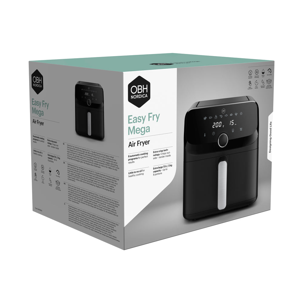 OBH Nordica - Easy Fry Mega Air Fryer 7,5 L black