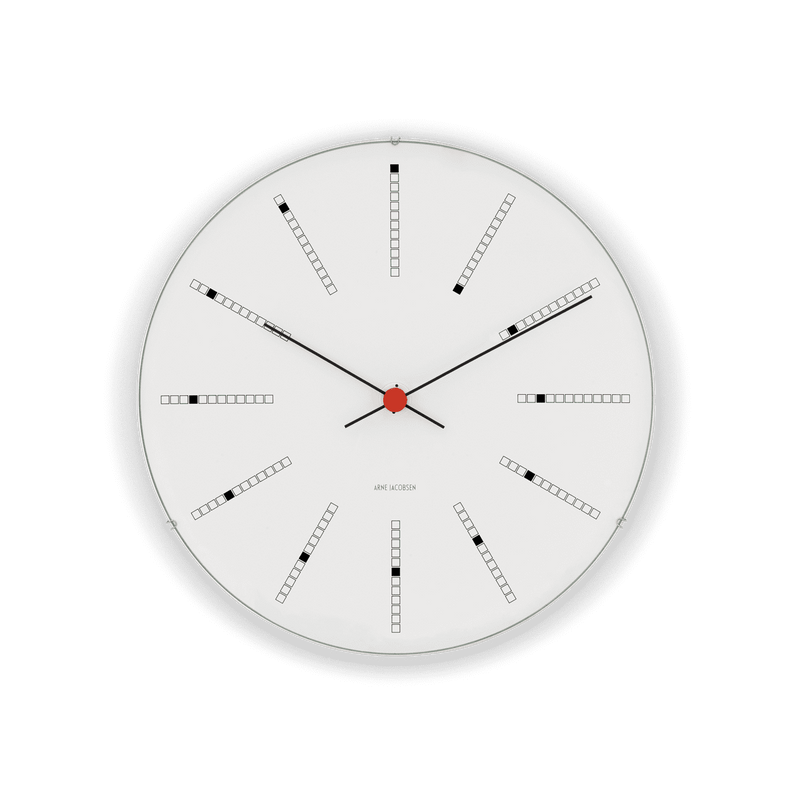 Arne Jacobsen - Bankers väggklocka Ø29 cm vit/svart/röd 