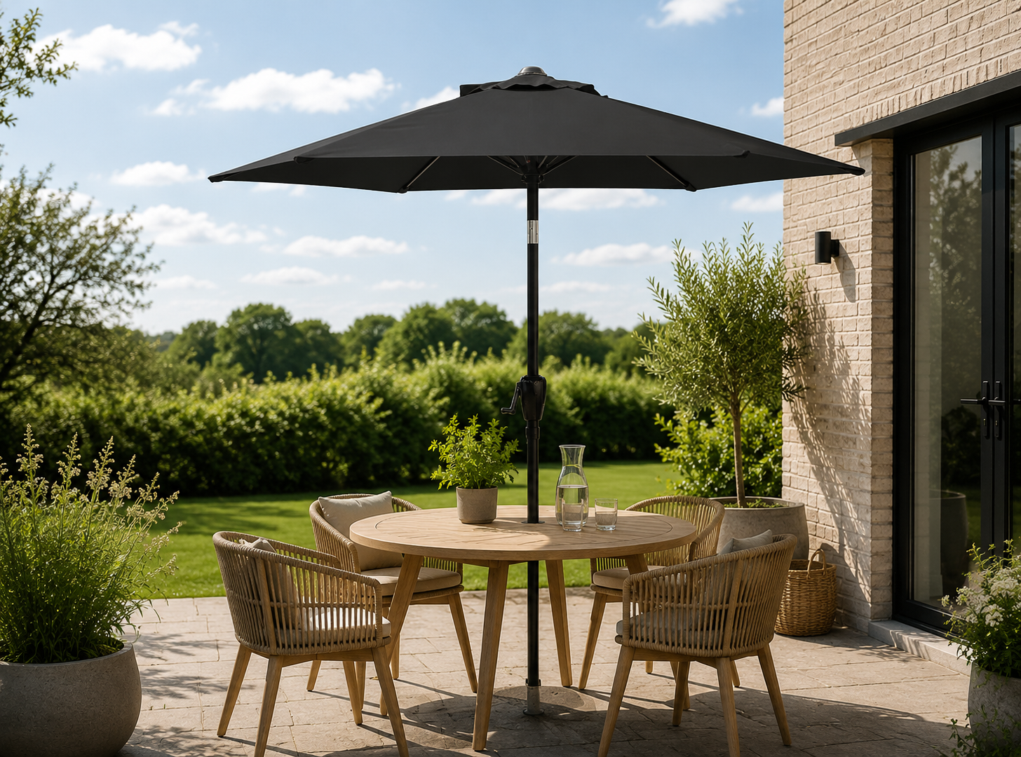 Hoffmann - Madrid Sonnenschirm Ø2 m Alu grau Nr. 120