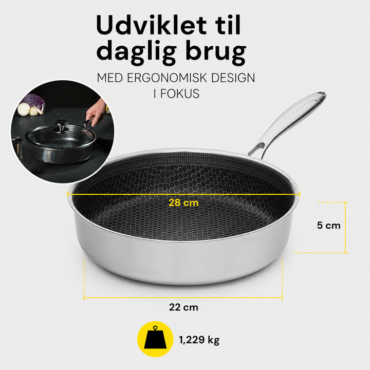 Miso - Hybrid stege- & sautepandesæt 26 & 28 cm inkl. låg