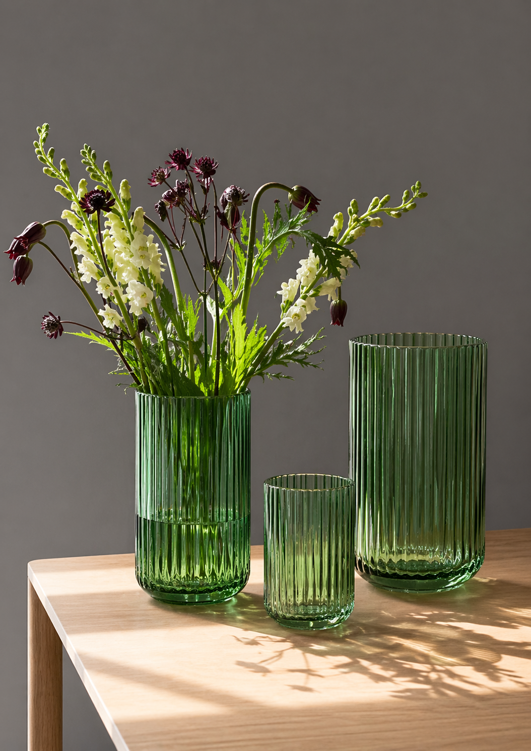 Lyngby - Vase 15 cm - Grønt glas