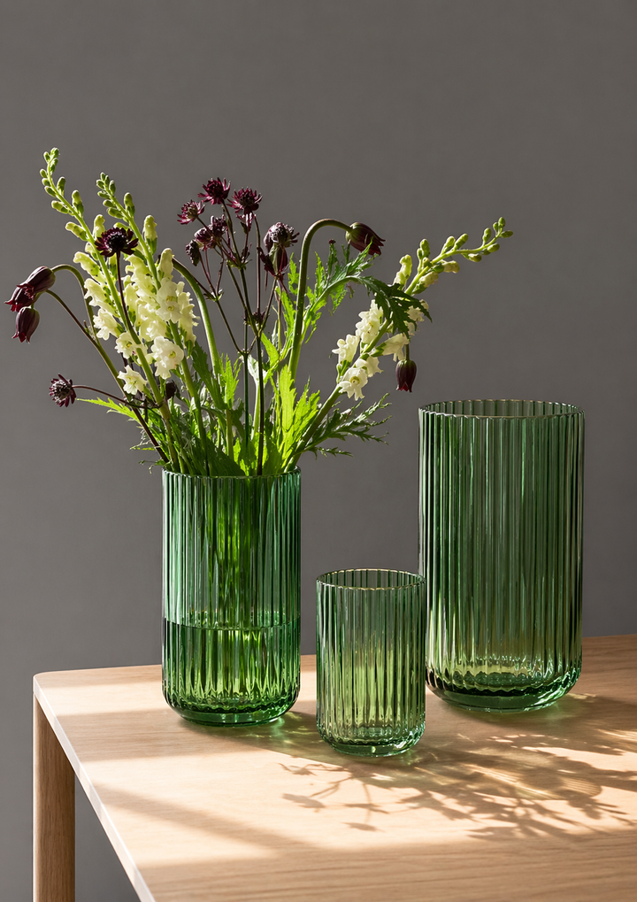 Lyngby - Vase 15 cm - Grønt glas