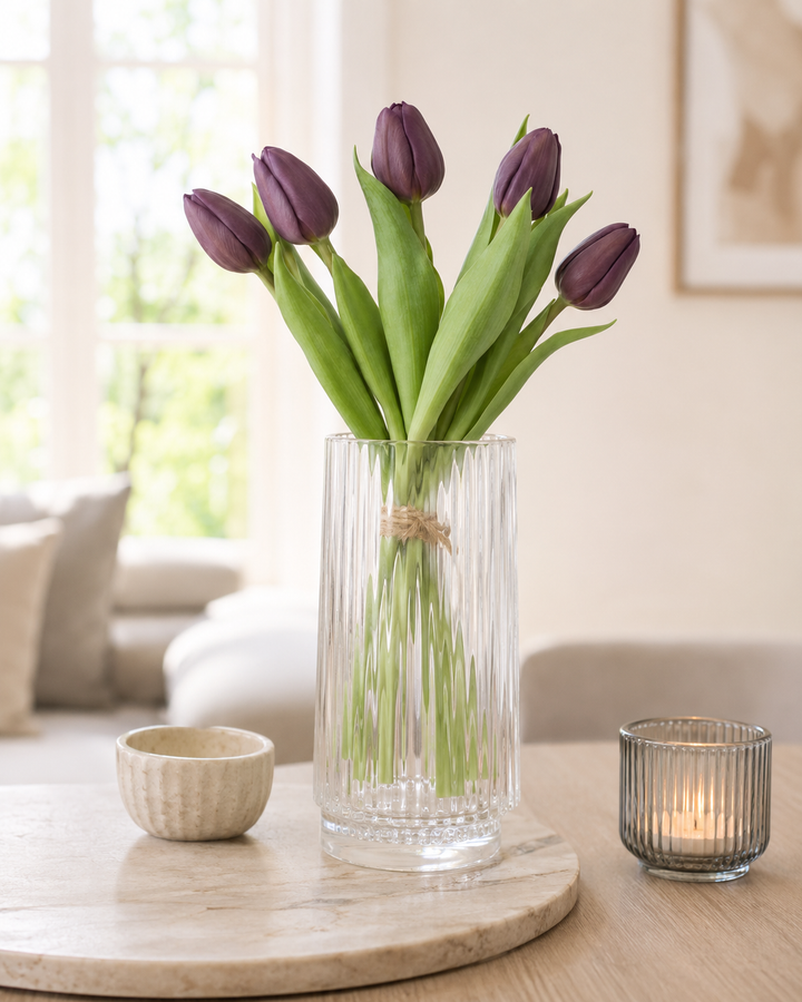 Tulipan buket 7 stk. 31 cm lilla