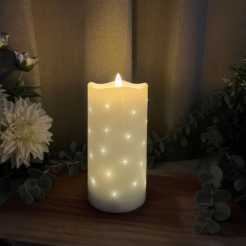 LED-Blockleuchte – Funkelnder Kunststoff, weiß – groß