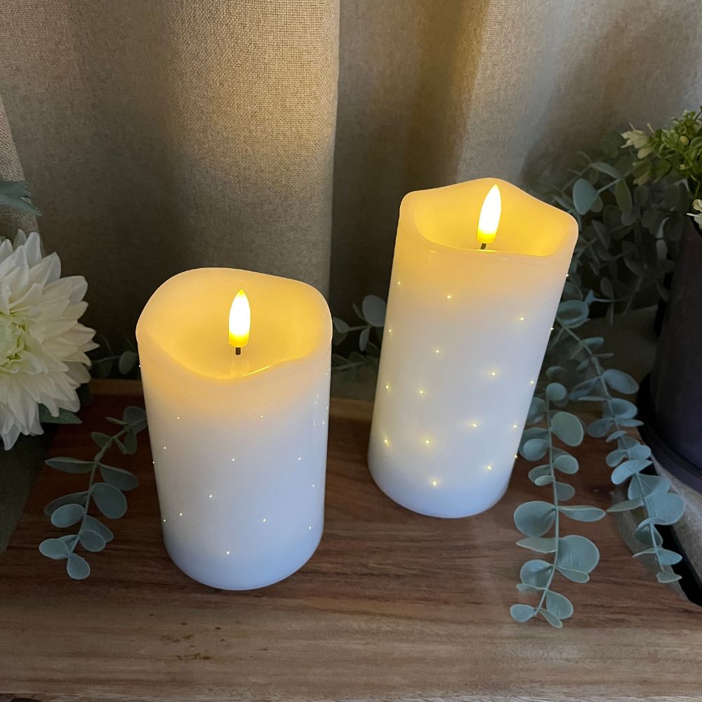 LED bloklys twinkle - sæt med 2 stk.