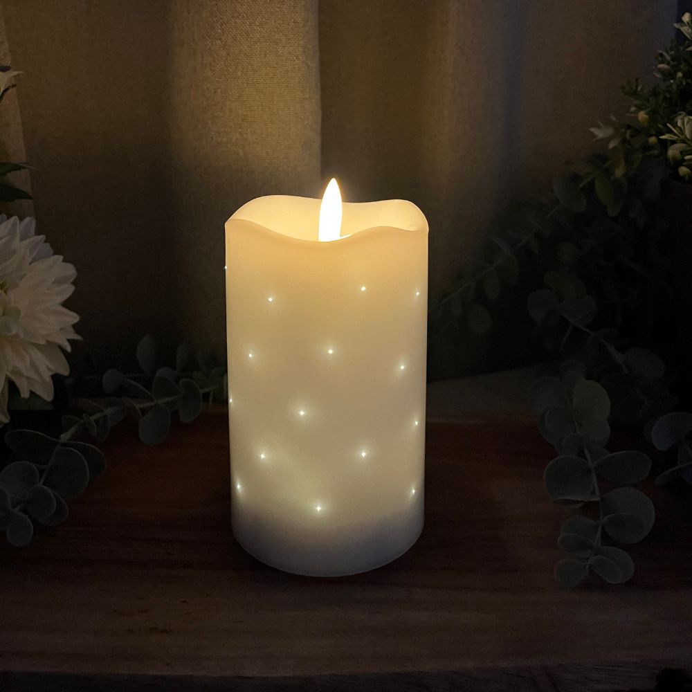 LED bloklys twinkle - sæt med 2 stk.