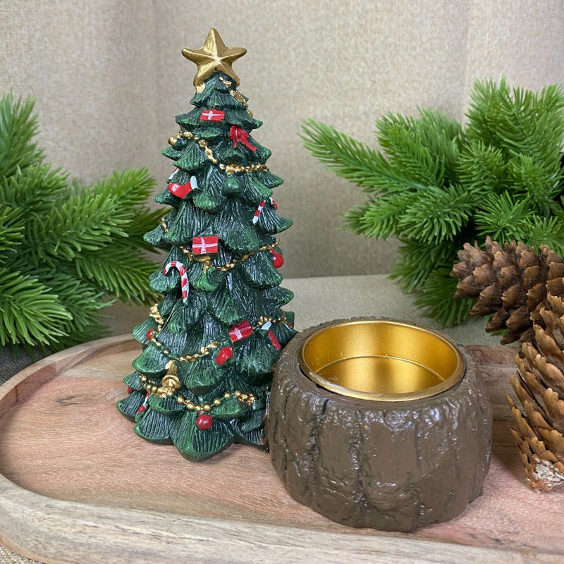 Kerzenständer - Weihnachtsbaum mit Stumpf 15,5 cm 