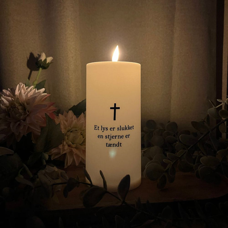 LED-Grableuchte „Ein Licht ist aus, ein Stern leuchtet“ mit Timer