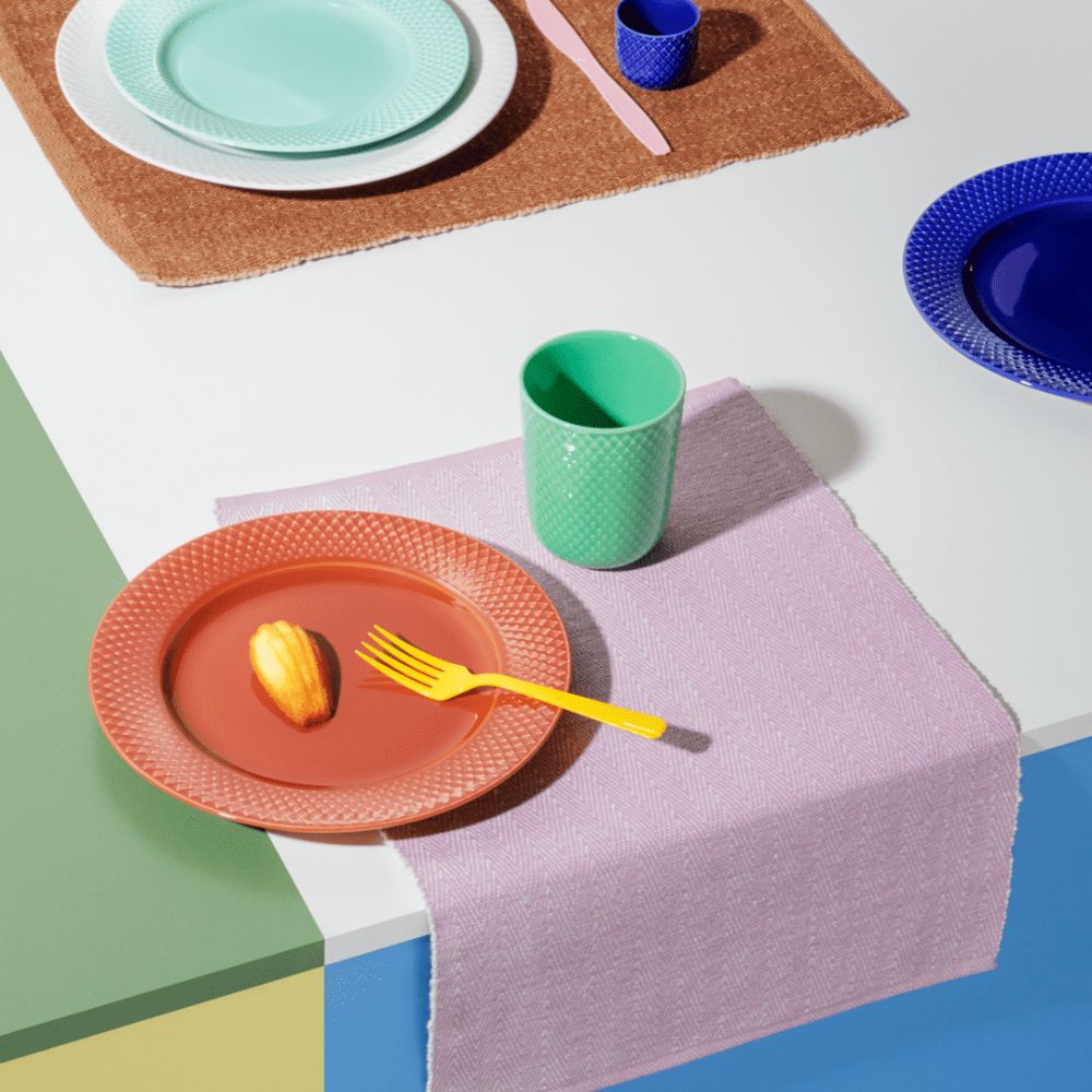 Lyngby porcelæn - Herringbone Dækkeserviet 43x30 cm lilla