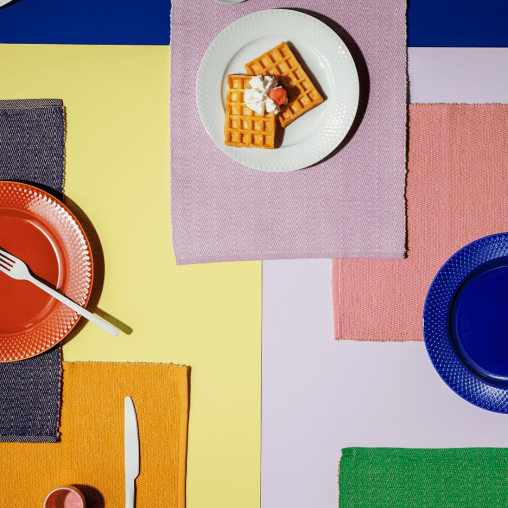 Lyngby porcelæn - Herringbone Dækkeserviet 43x30 cm lilla