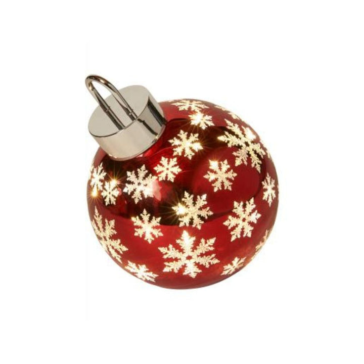 Julekugle med LED og snefnug Ø15 cm