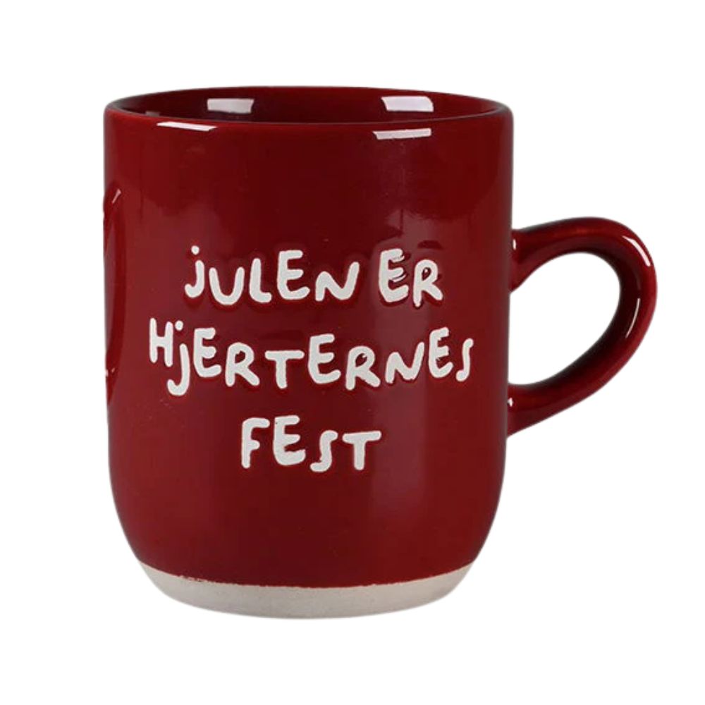 Det gamle apotek - Krus 30 cl. rød - Julen er hjerternes fest