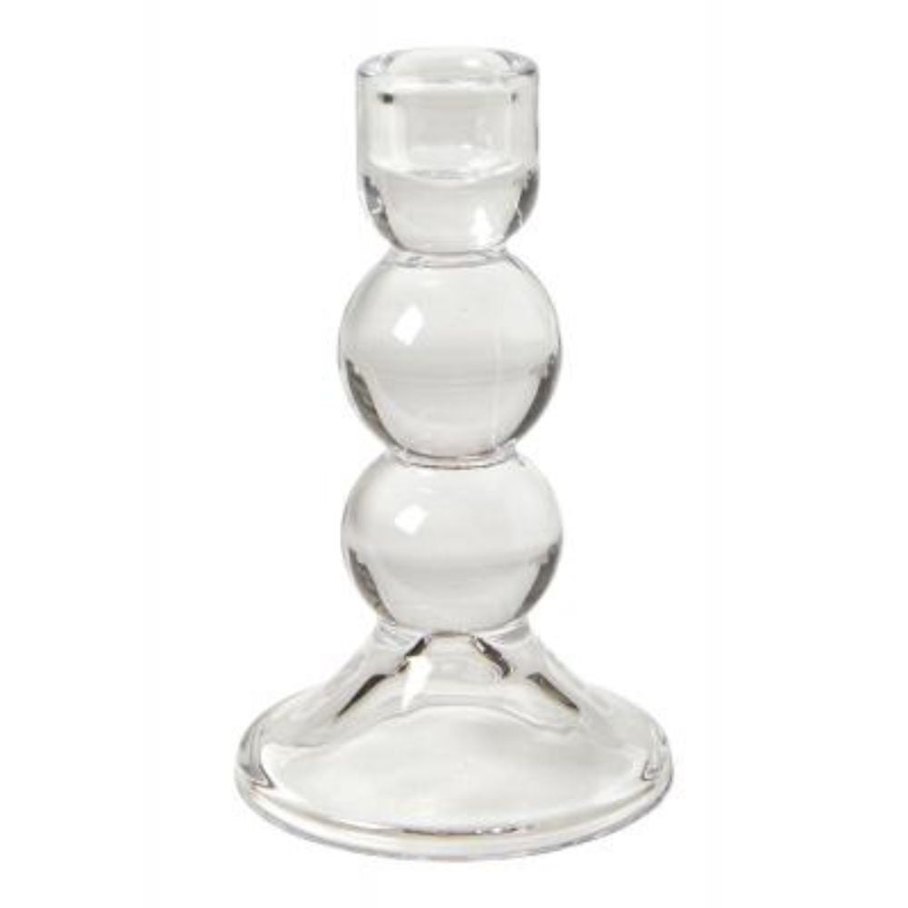 Lysestage i glas - 15 cm