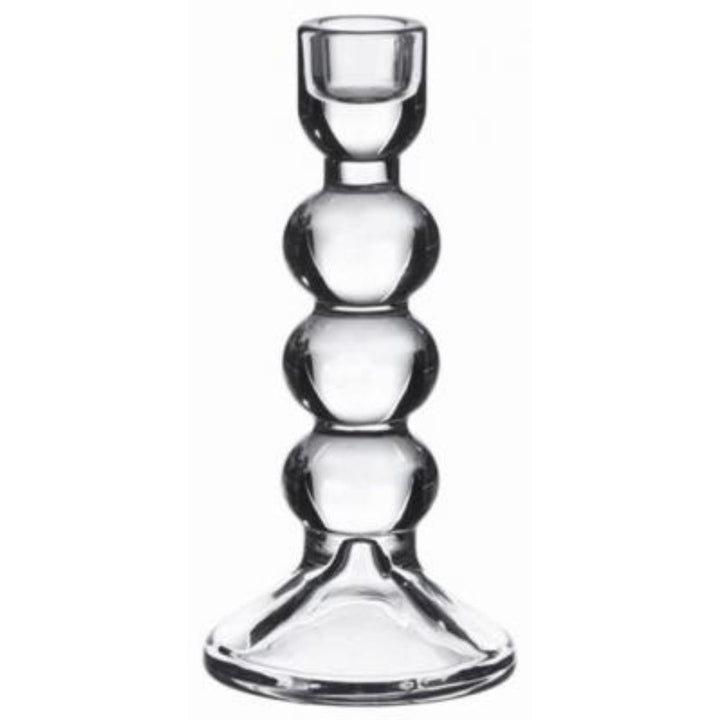 Lysestage i glas - 18,5 cm