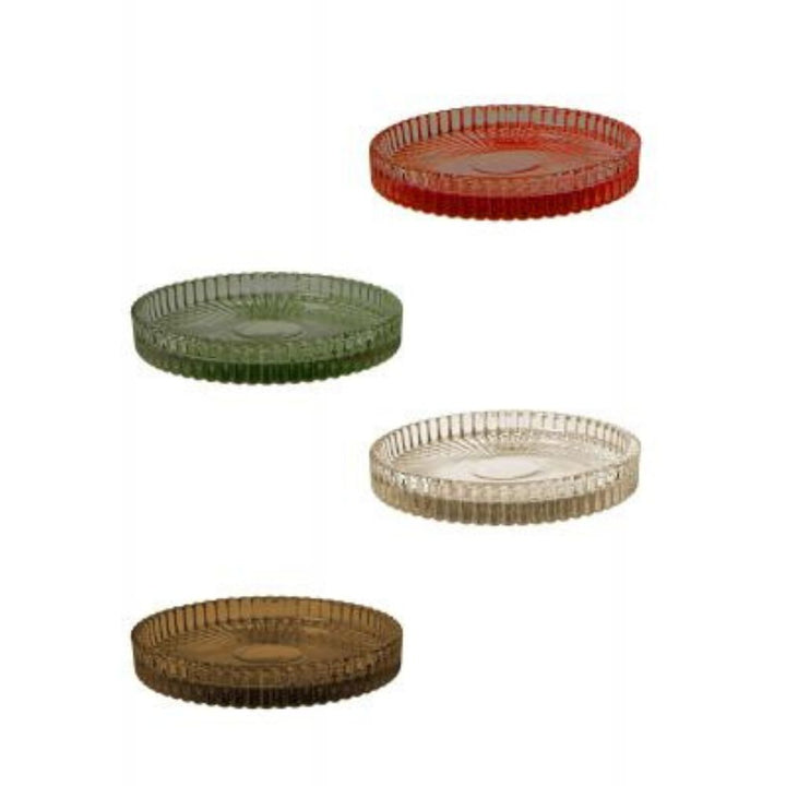 Glasfad til dekorationer Ø9,8 cm i farvet glas - assorteret
