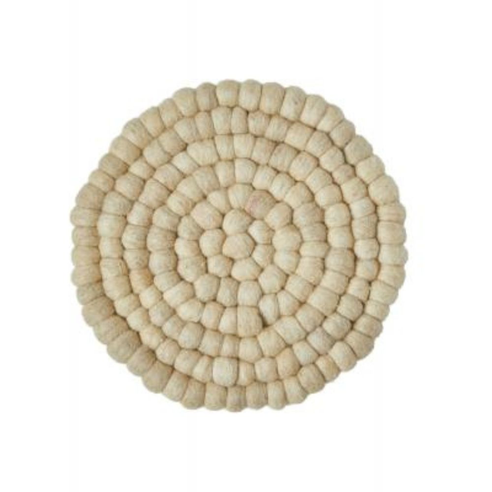 Bordskåner mini dots uld Ø20 cm natur