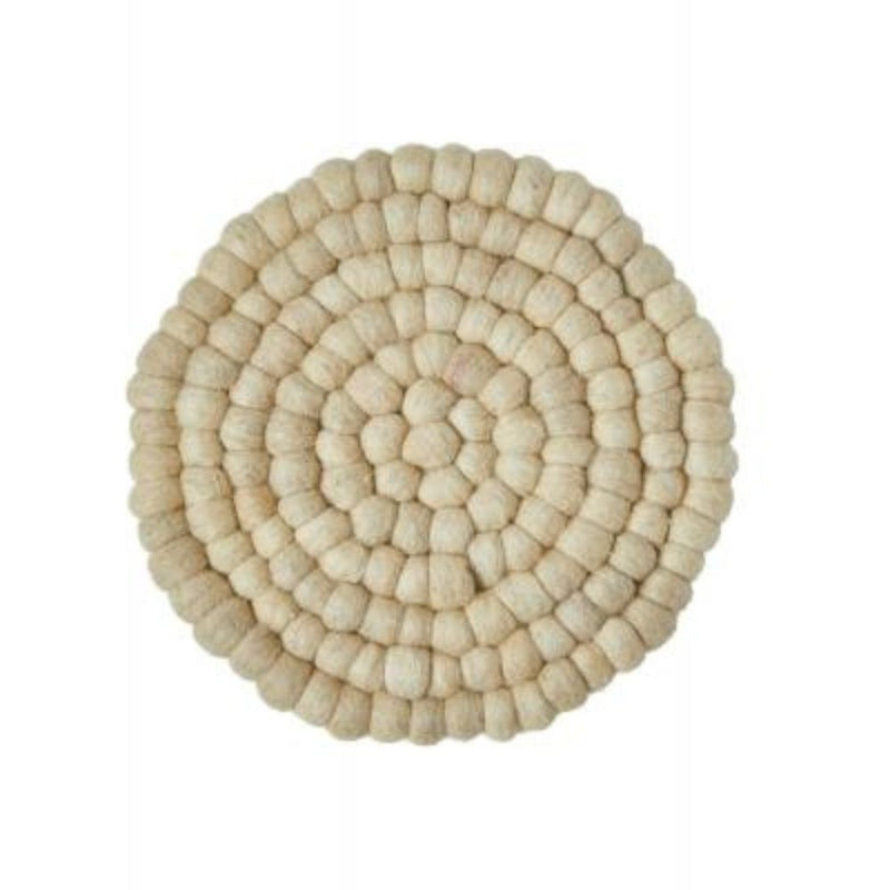 Underlägg mini prickar ull Ø20 cm naturfärgad