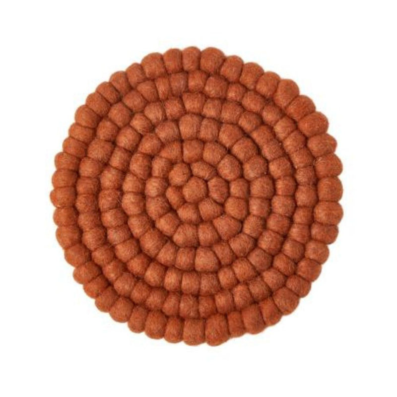 Bordstablett mini prickar ull Ø20 cm terrakotta