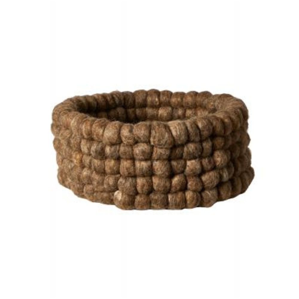 Brødkurv Ø25 cm uld brun