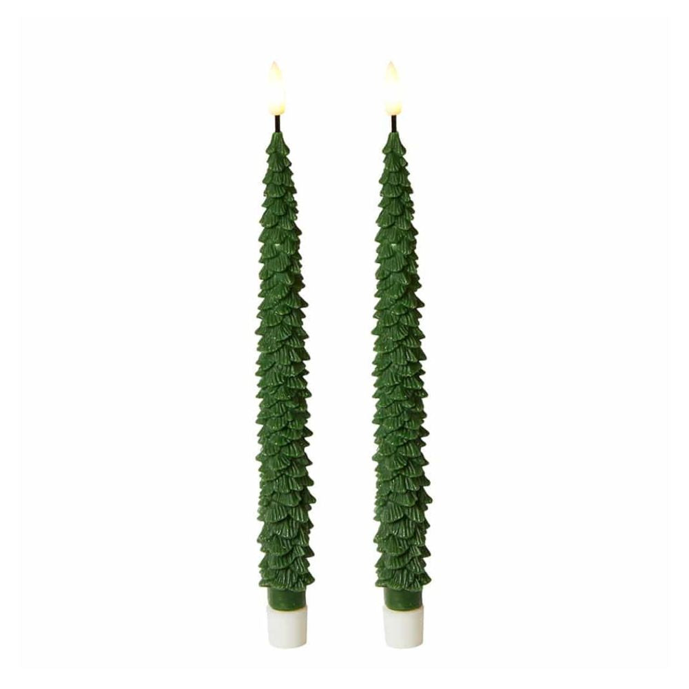 LED stagelys - juletræ 2 stk. 25 cm med fjernbetjening