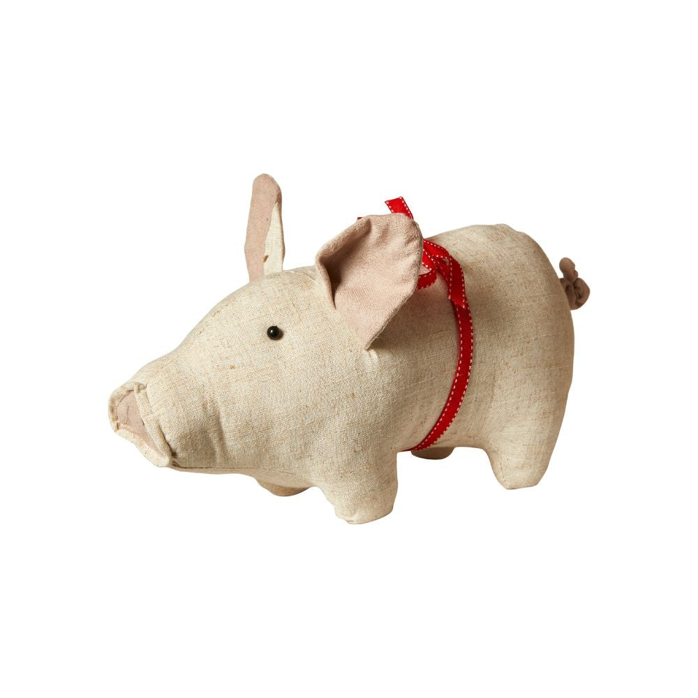 Julegris med sløjfe 23x13x12 cm sand