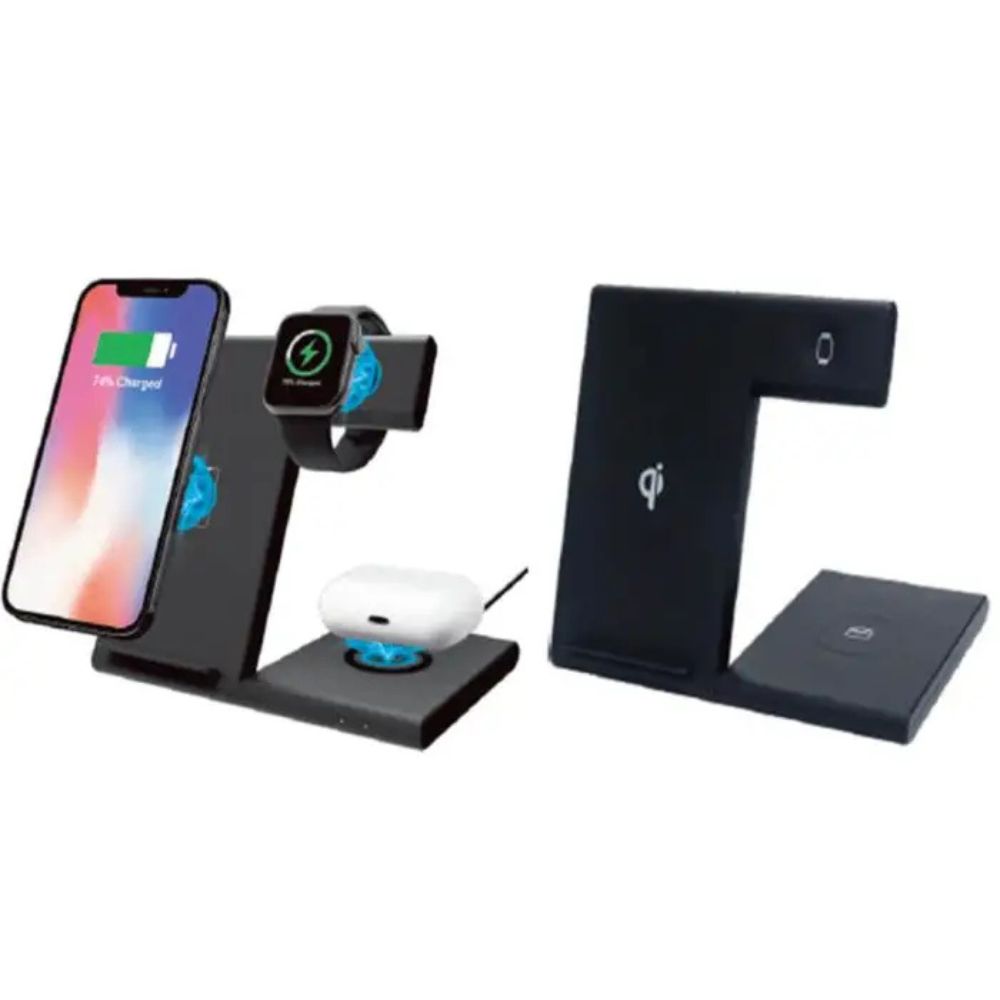 Mobiloplader trådløs 3-i-1 med USB-C kabel