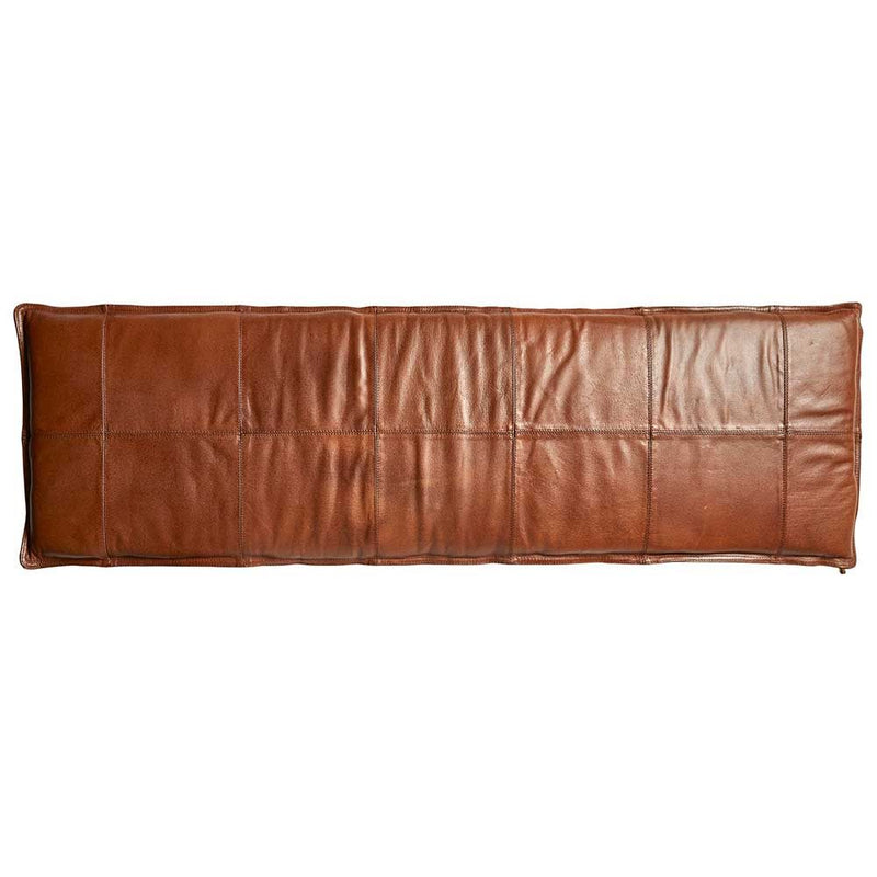 Sittdyna till bänk - 120 x 35 cm buffelläder konjaksfärgat