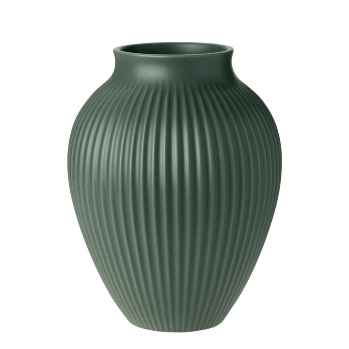 Knabstrup - Vas H 27 cm rippelmatta celadongrön