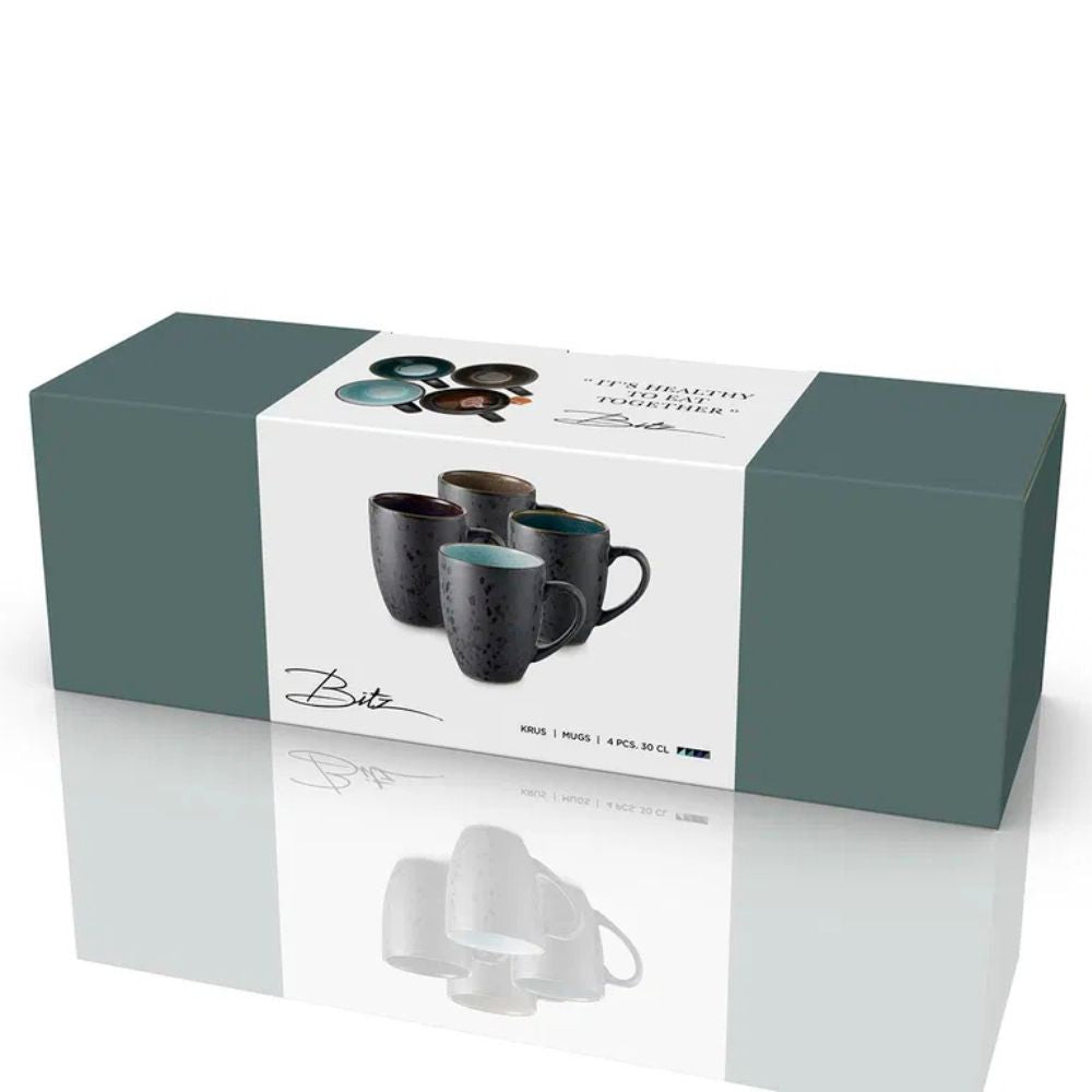 Bitz - Krus 30cl sort mørk 4 stk.