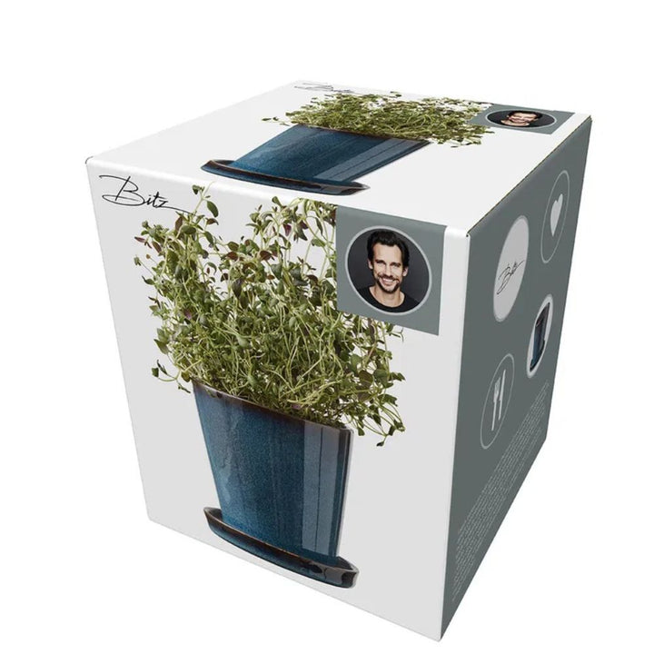 Bitz - Urtepotte skjuler 10cm blå/sort