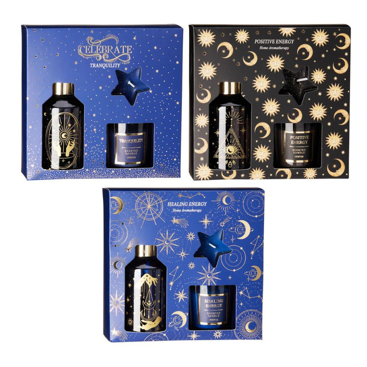 Gavesæt med duftpinde og duftlys - ass. design