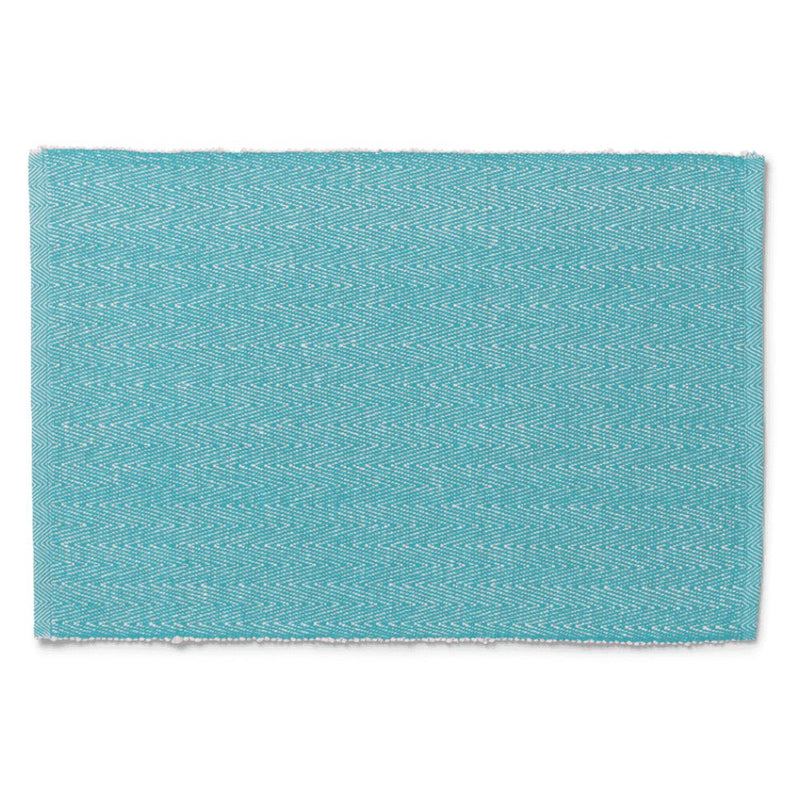 Lyngby Porzellan – Platzset mit Fischgrätmuster, 43 x 30 cm, türkis