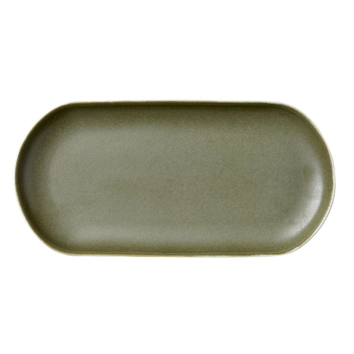 Studio Round - Serveringsfad North 38 x 19 cm Matte white/Matte moss