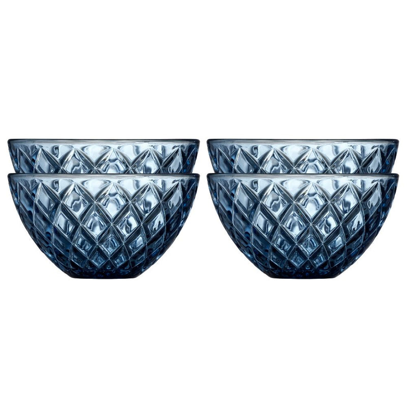 Lyngby – Glasschale „Sorrento“, Durchmesser 12 cm, 4 Stück, Blau