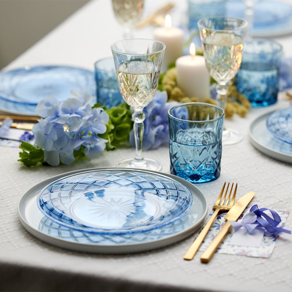 Lyngby Glas - Sorrento Glastallrik Dia 21 cm 4 st. Blå