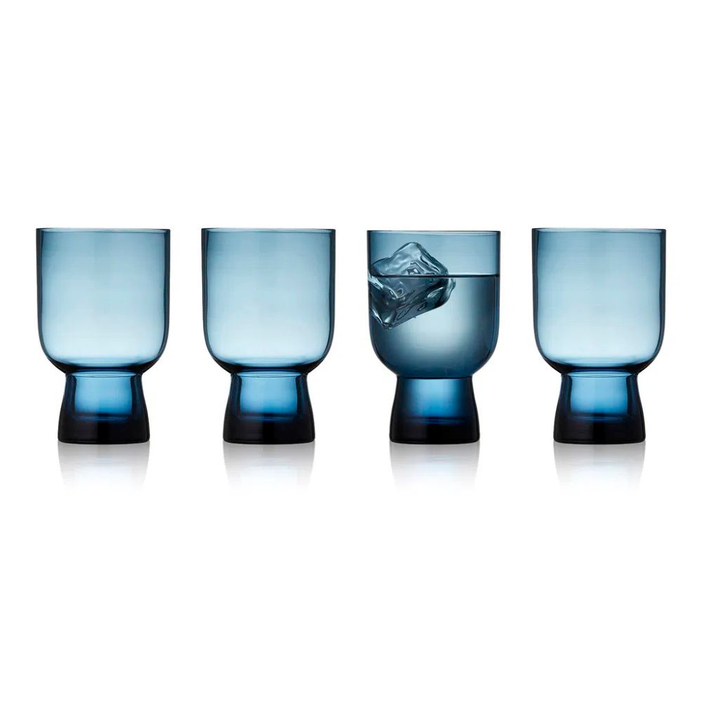 Lyngby Glas - Sorrento Vattenglas 30 cl 4 st. Blå
