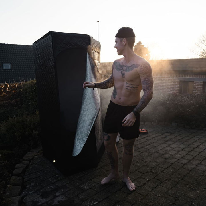 Dampsauna sort 90x90x180 cm