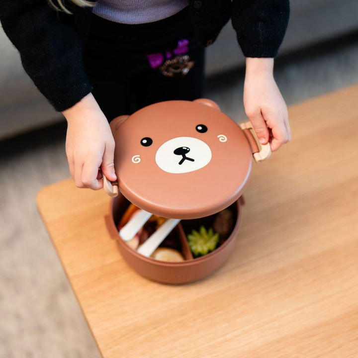 Madkasse - med rumopdeling og bestik - assorteret design