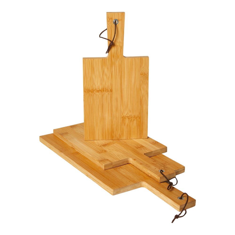 Skærebræt med snor 40/33,5/30 cm bambus 3 stk.
